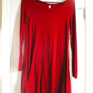 Dearcase Long Sleeve Round Neck T-Shirt Dress